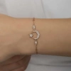 Byhodi 925 Ayar Gümüş Rose Ay Yıldız Kadın Bileklik T7255 (599599)
