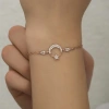 Byhodi 925 Ayar Gümüş Rose Ay Yıldız Kadın Bileklik T7255 (599599)