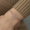 Byhodi 925 Ayar Gümüş Rose Baget Taşlı Kar Tanesi Bileklik T5242 (599599)