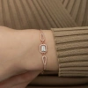 Byhodi 925 Ayar Gümüş Rose Dikdörtgen Baget Bileklik T5240 (599599)