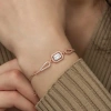 Byhodi 925 Ayar Gümüş Rose Dikdörtgen Baget Bileklik T5240 (599599)