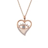 925 Ayar Gümüş Rose Kalp Göz Kadın Kolye T7353 (599599)