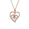 925 Ayar Gümüş Rose Kalp Göz Kadın Kolye T7353 (599599)