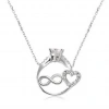 925 Ayar Gümüş Sonsuzluk Kalpli Tek Taş Kadın Gümüş Kolye PT1630066 (599599)