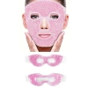 Terapi Jel Boncuklu Yüz Ve Göz Maskesi Seti Pembe Sıcak Ve Soğuk Kullanım