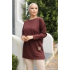 Yeni Stil Kahve Arma Detaylı Tunik 10020