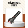 Çekiçli Pusulalı Acil Durum Feneri Usb Şarjlı Çok Fonksiyonlu