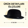 Charlie Chaplin Stil Yetişkin Şapkası – Siyah Melon Parti Şapkası