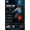 Çift Başlıklı Sprey Fan Nemlendirici Ve Renkli Led Işıklı Siyah
