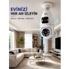 Çift Lens Wi-fi Ampul Kamera Ve Mobil Kontrol Yüksek Çözünürlüklü