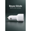 Çift Portlu Beyaz Oto Şarj Adaptörü