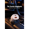 Çift Portlu Beyaz Oto Şarj Adaptörü