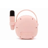 Çocuklara Özel Retro Tasarımlı Bluetooth Karaoke Mikrofon Ve Ahşap Tripodlu – Pembe
