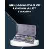 Dayanıklı Karbon Çelik 40 Parça Lokma Ve Cırcır Anahtar Seti