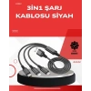 Dayanıklı Metal Başlıklı 3’ü 1 Arada Şarj Kablosu – Tüm Cihazlarla Uyumlu
