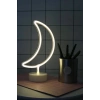 Dekoratif Pilli Ay Tasarımlı 3D Neon Led Masa Ve Gece Lambası