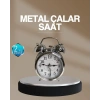 Dekoratif Yuvarlak Gümüş Sessiz Işıklı Masa Üstü Çalar Saat Alarmlı Ve Şık Tasarım