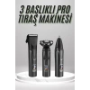 Dijital Göstergeli 3 Başlıklı Tıraş Makinesi Islak Kuru Lazer Öncesi Günlük