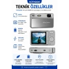 Dijital Kamera 4k Hd 48mp 16x Zoom Flaşlı Kayar Retro Video Kamera 2.8’’ Ekran 64gb Sd Kart Hediyeli Gümüş