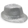 Disko  Gümüş Payetli Fötr Şapka Yetişkin Boy