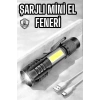 El Feneri Led Usb Şarjlı Zoom Mini Led Işık Acil Durum Feneri