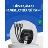 Evrensel 3 Başlıklı Şarj Kablosu – İphone Huawei Samsung İçin