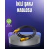 Evrensel Uyumluluklu Dayanıklı Metal Başlıklı Hızlı Şarj Kablosu