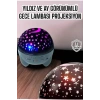 Gece Lambası Projeksiyon Görünümlü Şarjlı Yıldızlı Yuvarlak