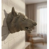 Gri Kurt Duvar Biblosu Güçlü Detaylı Dekoratif Tasarım 25x19 Cm