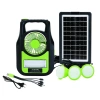 Gs-909 Bluetooth Radyo Usb Güneş Paneli Dahil Solar Enerjili 3 Ampullü Şarjlı Spot Fener