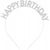 Gümüş Kristal Taşlı Happy Birthday Doğum Günü Tacı İthal Ürün A Kalite 17x16 Cm