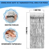Gümüş Renk Ekstra Metalize Parlak Saçaklı Arka Fon Perde İthal A Kalite 1x2 Metre