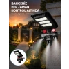 Güneş Enerjili 3 Lens Akıllı Güvenlik Kamerası Led Projektörlü Dış Mekan Koruma Sistemi