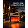 Güneş Enerjili Alev Efektli Lamba Cob Led Su Geçirmez Çok Fonksiyonlu