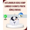 Güneş Enerjili Usb Şarj Edilebilir 5 Modlu Katlanabilir Led Kamp Işığı