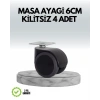 Halı Ve Beton Uyumlu Kilitsiz Mobilya Tekerleği 4’lü