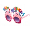 Happy Birthday Yazılı Pembe Fuşya Renk Parti Gözlüğü 12x7 Cm