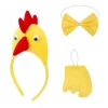 Horoz – Tavuk Kostüm Aksesuar Seti - Taç Papyon Kuyruk