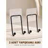 İkili Duvar Tipi Yapışkanlı Askılık Pratik Ev Düzenleme Askısı