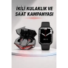 İkili Set Dev Kampanya Ucuz Kulaklık Ucuz Akıllı Saat Gürültü Önleyici Uzun Pil Ömrü