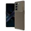 İnfinix Hot 50 4g Kılıf Auto Focus Karbon Kapak - Kahverengi