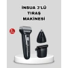 İnsua 3’lü Tıraş Makinesi – 3 Farklı Kesim Başlığı, Güçlü Motor, 60 Dakika Kullanım
