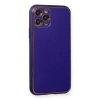 İphone 11 Pro Kılıf Coco Deri Silikon Kapak - Mor
