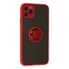 İphone 11 Pro Kılıf Montreal Yüzüklü Silikon Kapak - Kırmızı
