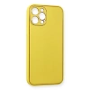 İphone 12 Pro Kılıf Coco Deri Silikon Kapak - Sarı