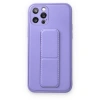 İphone 12 Pro Kılıf Coco Deri Standlı Kapak - Koyu Lila