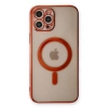 İphone 12 Pro Kılıf Magneticsafe Lazer Silikon - Kırmızı