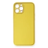İphone 12 Pro Max Kılıf Coco Deri Silikon Kapak - Sarı