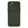 İphone 12 Pro Max Kılıf Kelvin Kartvizitli Silikon - Koyu Yeşil