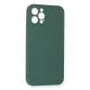 İphone 12 Pro Max Kılıf Nano İçi Kadife Silikon - Koyu Yeşil